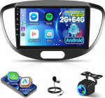 [2G+64G] Android Autoradio f&uuml;r Hyundai i10 2007-2013 mit Kabelloses Carplay und Android Auto, 9 Zoll HD puuteekraaniga Autoradio mit GPS/WiFi/Bluetooth/EQ/FM RDS