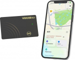 VOCOlinc laetav rahakoti j&auml;lgimiskaart, Ultra Thin 1,6 mm Air Tag t&ouml;&ouml;tab koos Apple Where? App (ainult iOS), Bluetooth Item Finder passide, rahakottide, kohvrite, kottide jaoks, IP67 veekindel.