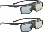 3D prillid, 3D aktiivse katiku prillid, laetavad prillid, sobivad 3D DLP-Link projektorile Acer BenQ Optoma Viewsonic Philips LG Infocus NEC Jmgo Vivitek Cocar Toumei - 2 tk.