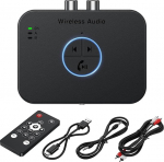 Bluetooth 5.4 Audio Receiver, Adapter ohne Draht 4 in 1 f&uuml;r Heimstereo, HiFi Sound, Longue Port&eacute;e, 3D Surround, aptX HD Low Latency, Optisch/RCA/AUX/3,5mm/Koaxial, mit Funktion