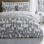 Fusion Arctic Animals Teddy Fleece Pajalapitekk &uuml;hekohaline suurus (140 x 200 cm) 1 x Padja&uuml;mbris J&auml;&auml;karu Hirvepingviin J&otilde;ulukaunistus