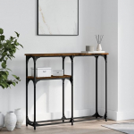 Eleganter Konsole Holztisch mit Metallrahmen, R&auml;uchereiche, 90x22,5x75 cm - Flur & Wohnzimmer Model834092