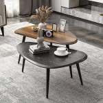 Mid Century Modern Coffee Table Set - Stiilne kohvilaud mustas/puidust elutuppa - Saadaval on mitu spetsifikatsiooni - sobib ideaalselt v&auml;ikestesse ruumidesse