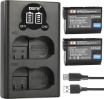 DSTE EN-EL15 asendusaku (2 tk) ja Smart LED Dual USB laadija &uuml;hildub Nikon Z6 Z7 D500 D600 D610 D800 D850 D800E D750 D7000 D7100 D7200 mudeliga