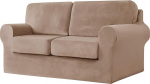Topchances diivanikate 2 istekohale koos 2 eraldi padjaga ja 2 seljatoega, 5 tk Stretch diivan Slipcover asendamine m&ouml;&ouml;bli kaitsja elutuppa (Taupe 2 istekohaga)