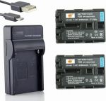 DSTE NP-FM50 Li-ion Battery (Pack of 2) and USB Charger Compatible with Sony NP-FM30, NP-FM50, NP-FM51, NP-QM50, NP-QM51, NP-FM55H