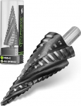 Pinava&reg; Step Drill HSS Cobalt Pro 4XSPIRAL [Kiirem, t&auml;psem, vastupidav] l&auml;bim&otilde;&otilde;t 4-32 mm - professionaalne koonuspuur roostevaba terase, metalli, puidu, plasti jaoks - &auml;&auml;rmiselt terav plekkpuuripuur