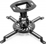 deleyCON universaalne projektori laekapealne kinnitus - kallutatav +-15&deg; - 360&deg; p&ouml;&ouml;ratav - maksimaalne koormus 13,5 kg - koos kaablijuhiga - must