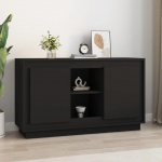 K&otilde;rvalkappide elutuba 102 x 35 x 60 cm Mustast puidust mitmekihiline niiskuskindlus Klassikaline stiil s&ouml;&ouml;gituba buffet v&auml;ljapaneku funktsioon Vastupidav lauaplaat k&ouml;&ouml;gim&ouml;&ouml;bel
