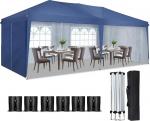SANHENG Pop Up Gazebo 3 x 6 m Gazebo koos k&uuml;lgedega Veekindel UV-kindel Lihtne montaaž Ideaalne pulmadeks, pidudeks, piknikuteks ja kaubanduslikuks kasutamiseks (sinine)