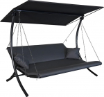 Angerer Freizeitm&ouml;bel GmbH Swing Zip Hollywood Swing - Garden Swing Made in Germany - kiikumine istumiseks, lamamiseks ja l&otilde;&otilde;gastumiseks - voodifunktsiooniga - lihtne kokkupanek (tumehall ilmastikukindel)