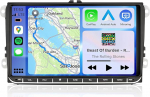 VW raadio VW Golf 5 6 Seat Passat Caddy Sharan Tiguan, juhtmevaba Apple CarPlay & Android auto, 9-tolline puutetundlik raadio Golf Carplay koos Bluetooth 5.0 RDS FM EQ-ga