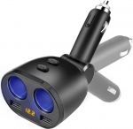 USB C autolaadija, sigaretis&uuml;&uuml;taja Splitter 80W pistikupesa adapter, kaks eraldi l&uuml;lituspesa, 12V/24V, auto toiteadapter kahekordse 2,4A USB adapteri ja C-t&uuml;&uuml;pi pordiga