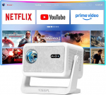 Smart Mini projektor Netflix Official & Auto Focus / 6D Keystone Correction WiFi6 Bluetooth projektor V&auml;ike Full HD 1080P, VISSPL toetab 4K mobiiltelefoni projektorit, videoprojektor kodukino jaoks