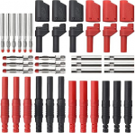 WMYCONGCONG 6Pcs 4mm banaanipistikud isased virnastatavad pistikud koos banaanipesa adapteritega + 6Pcs 4mm naissoost banaanipistiku pistikupesa + 6Pcs varjatud 4mm banaanipistikud joota DIY banaanipesa