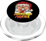 Weihnachtsk&auml;mpfer, der den boxenden Weihnachtsmann anstarrt PopSockets PopGrip f&uuml;r MagSafe