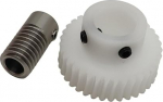 Pinion Gear 1 Piece 0,8 m 40 hammastega plastist Worm Gear Set, 1:40 suhe, 0,8 moodul, 40 hammastega turbiiniratas 8 mm puuriga, roostevabast terasest Worm Shaft Drive Mechanism (10 mm puuriga)