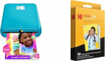 KODAK Step Instant Photo Printer with Bluetooth/NFC, Zink Technology, App, for iOS and Android, Blue, Prints Zink Photo Paper, 50 x 76 mm, Instant Film, Pack of 50 Sheets