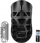ATTACK SHARK R3PRO 46g &uuml;likerge magneesiumsulamist hiir, 8000Hz traadita k&uuml;sitluskiirus, 26000 DPI, 2.4G/BT/Wired Gaming Mouse, PixArt PAW3395 Sensor G502, koos spiraalkaabliga, PC/Mac, must