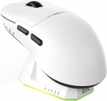 AJAZZ AJ159 PRO traadita m&auml;nguhiir, varustatud PAW3395 sensori ja magnetilise alusega, 26K DPI, 2.4G/USB-C/BT tugi, 400 mAh aku, kerge 56 g disain, RGB taustavalgustuse efektid, valge