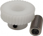 Pinion Gear 1 Piece Worm Wheel komplekt 1 kuni 25 suhe, POM, moodul 0.8, 25 hammast, turbiini ratas, 6 mm puur, roostevabast terasest Worm Shaft Transmission Pinion Drive mehhanismi (5 mm)