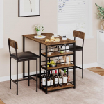 HAUSPROFI Baarilaud koos baaritooliga, baarilaud koos 2 baaritooli ja 3 k&uuml;lgriiuliga, 3-osaline s&ouml;&ouml;gilaudade komplekt, k&ouml;&ouml;gilaud, istumiskomplekt, industriaalne s&ouml;&ouml;gituba, k&ouml;&ouml;k, elutuba, vanaaegne