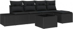 Rantry 6-teiliges Garten-Sofa-Set mit Kissen Beige Poly-Rattan Gartenlounge Model3355702