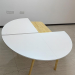 Faltbare runde Tischplatte, 119 cm - 240 cm Durchmesser, platzsparendes Holzdesign f&uuml;r den Innen- und Au&szlig;enbereich, perfekt f&uuml;r Picknicks, Partys, Bankette und Hochzeiten