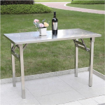 Tragbarer Arbeitstisch - Klapptisch aus Edelstahl f&uuml;r Camping & Grillen im Freien, platzsparendes Design, keine Montage erforderlich, langlebige Metallkonstruktion