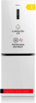 Corbero CCHGL185NFW Fridge Combi Capacity 323 L, No Frost, Glass Colour White, Door Display, LED Light, Fresh Box, Crisper, 4 Bottles, Glass Shelves, 40 dB, Energy Efficiency E
