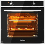 Karinear Built-in Oven 60 cm with Rotary Knob Control, Oven Built-in Appliance 60 x 60 cm with 4 Programmes, 50-250 &deg;C with Tempered Glass Plate, Built-in Oven with Plug, 2200 W, 65 L