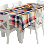 HEKO PANELS Tablecloth 140 x 110 cm Washable Tablecloth Garden Tablecloth Stain Protection Water-Repellent Tablecloth Checked Colourful