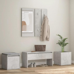 Homgoday Hallway Furniture Set Grey Concrete Multilayer Wood Space Saving Outdoor Furniture for Balcony Living Room Office Bedroom Bathroom Furniture