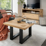 Living Room Furniture Set, Coffee Table with Lowboard, TV Cabinet, Living Room Table, Modern in Solid Oak