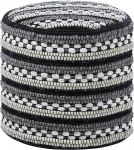 Beliani Pouf Seat Pouf Footrest White Black Boho Guntur