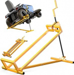VOUNOT Rasenm&auml;herheber, Rasenm&auml;her Jack, Teleskop Garten Rasenm&auml;her Lifter, Hebevorrichtung 400KG f&uuml;r M&auml;her-Traktor, Teleskopversion f&uuml;r 30% Speichereinsparung, Gelb
