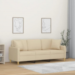 LAPOOH 3200919 3-kohaline diivan dekoratiivsete padjadega kreemikas 180 cm kangas, Lounge diivan, diivanid ja diivanid, l&otilde;&otilde;gastav diivan, diivan elutuppa