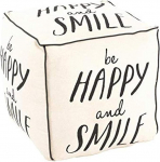 HAKU M&ouml;bel Pouf Design Vintage Textile Fabric - Dimensions: W 48 cm x H 47 cm x D 48 cm Style: Industrial