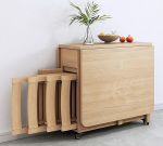 Kokkupandav s&ouml;&ouml;gilauakomplekt 4 tooliga, pikendatav Drop Leaf Design, ruumi s&auml;&auml;stev hoiukast koju, elutuppa, k&ouml;&ouml;ki ja restorani kasutamiseks.