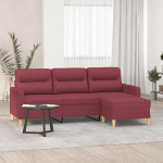 Big Sofa kokkupandav diivanvoodi, 3-kohaline diivan koos tugitooliga, veinipunane, 180 cm kangas elutuppa, koju, magamistuppa, kontorisse