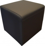 Quattro Meble Dark Grey Real Leather Stool 40 x 40 x 40 cm Cowhide Seat Cube Footstool Grey Real Leather Puff