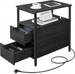 VASAGLE K&otilde;rvallaud, &ouml;&ouml;kapp, 2 sahtlit, diivanilaud, &ouml;&ouml;kapp elutuppa, magamistuppa, antratsiithall/toonmust, LET325B22