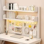 Yahbrra raamaturiiul, v&auml;ike klambriline laud, riiul: &uuml;hiselamu, kodu, 3-tasandiline kontor, arvuti, kirjutuslaua tarvikud, organiseerija, reguleeritav hoiuriiul (valge, 80 x 95 cm)