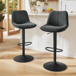 VASAGLE LJB188G01 Baaritoolid 2 baaritoolist koosnev komplekt k&otilde;rgusreguleeritavad p&ouml;&ouml;rlevad k&ouml;&ouml;gitoolid ergonoomilise seljatoega sametist k&ouml;&ouml;gisaare kodubaarile kaasaegne antratsiithall