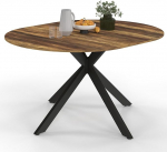 IDMarket - ALIX pikendatav &uuml;mmargune s&ouml;&ouml;gilaud 4-8 inimesele Spider Leg Black ja Dark Wood Hawkins lauaplaat 110-150 cm