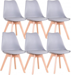 Uderkiny komplekt 6 s&ouml;&ouml;gitooli, Skandinaavia toolid, t&auml;ispuidust jalad, ergonoomiline p&otilde;hjamaine disain, ideaalne s&ouml;&ouml;gituppa, elutuppa, k&ouml;&ouml;ki, magamistuppa (Hall, 6)