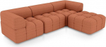 SOFTO Eva Modular Corner Diivan 276 x 72 x 184 cm - elutoa diivan vedrustatud istmega, Pouf mooduliga, k&otilde;rge istmemugavusega, lihtne puhastada - Boucle Brown