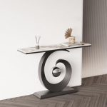 Kaasaegne kivipaneeliga konsoolne diivanilaud metallraamiga, lihtne elutoa k&uuml;ljelaud koridorile, fuajeele, sissep&auml;&auml;sule, kaasaegne dekoratiivne laud