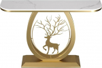 BRCYKRWY Moderner Eingangstisch,Konsolentisch Schmal,Console Table Eingangstisch f&uuml;r die Inneneinrichtung mit Metallrahmen,Oberfl&auml;che aus Marmoriertes Muster(Gold+White,100cm/39.3")