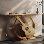 Generisch Moderner Eingangstisch mit Metallgestell, schmaler Konsolentisch f&uuml;r Wohnzimmer, Flur und Schlafzimmer, stilvoller Beistelltisch mit Stauraum (140 cm)